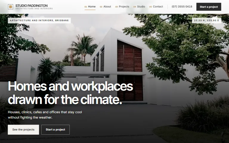 Website design for a architecture studio
