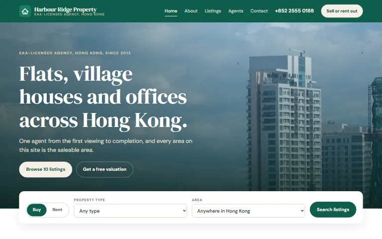 Website design for a real estate agency